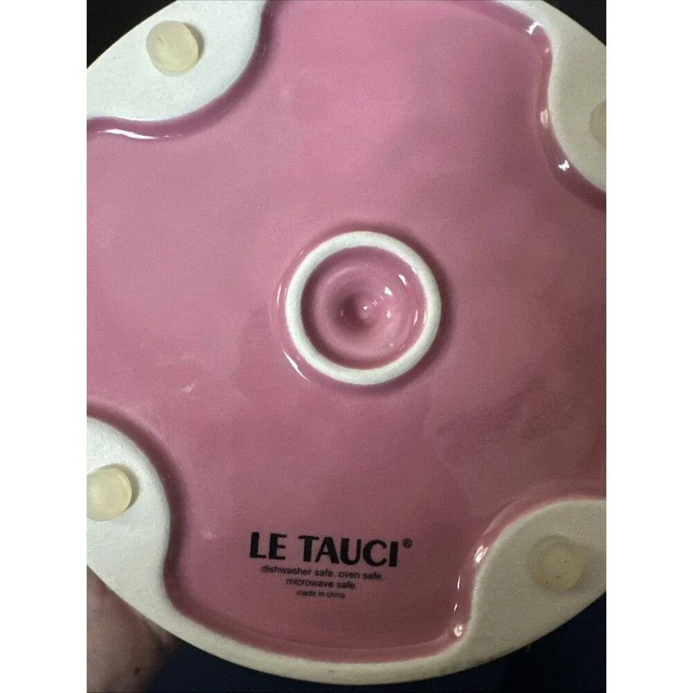 LE TAUCI Pet Ceramic Slow Feeder Pink Bloom Puzzle Dog Bowl 1.5 Cups 20oz